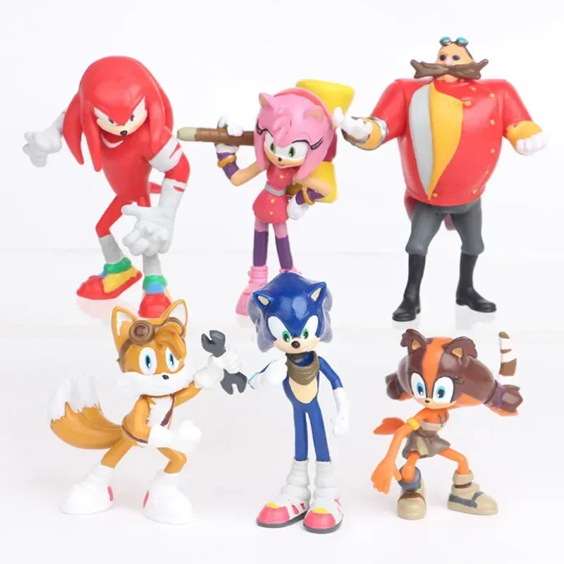 Lot de 6 Figurines Sonic Boom - Sonic, Tails, Knuckles, Amy, Eggman et Sticks