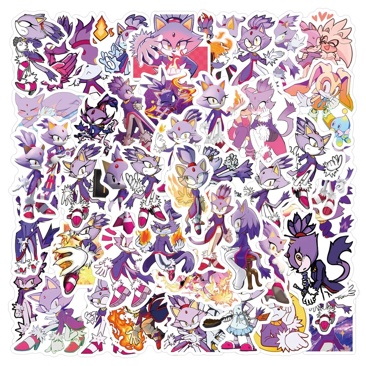 Lot de 55 Stickers Sonic - Blaze the Cat