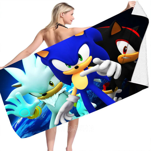 Serviette de Plage Sonic - Sonic Shadow & Silver 75x150cm