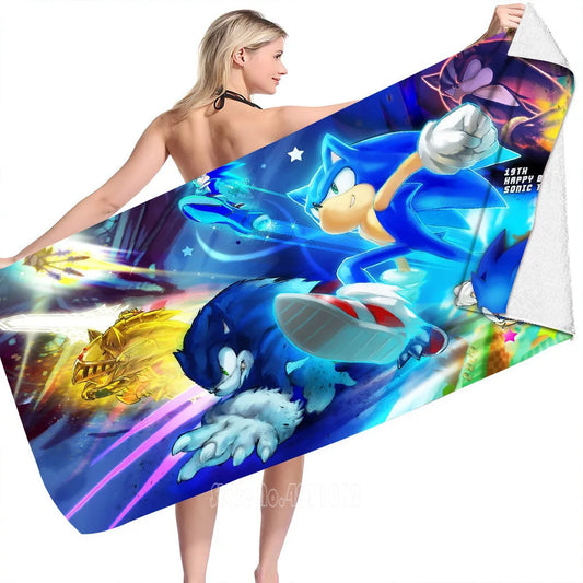 Serviette de Plage Sonic Let's go 75x150cm