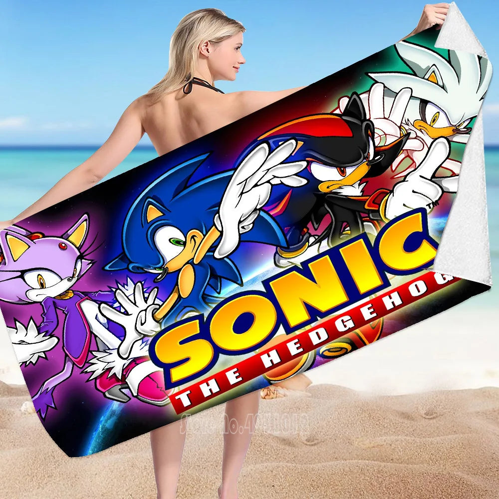 Serviette de Plage Sonic - Sonic Shadow Blaze & Silver 75x150cm