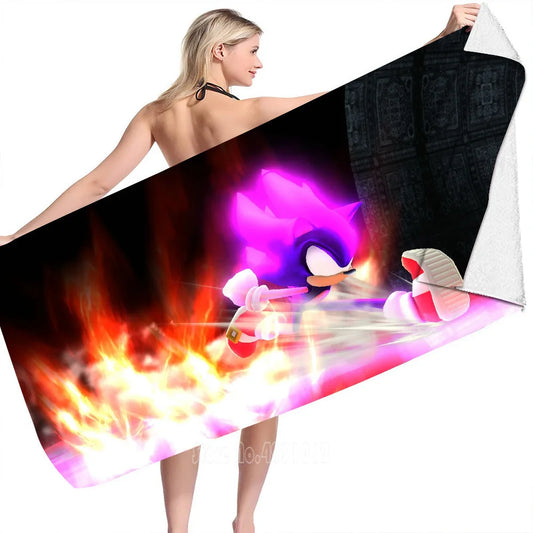 Serviette de Plage Sonic on Fire 75x150cm