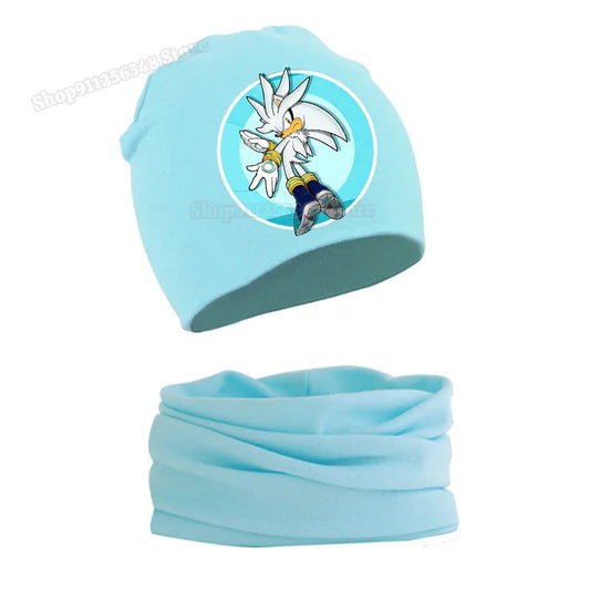 Bonnet Sonic avec Echarpe - Silver The Hedgehog