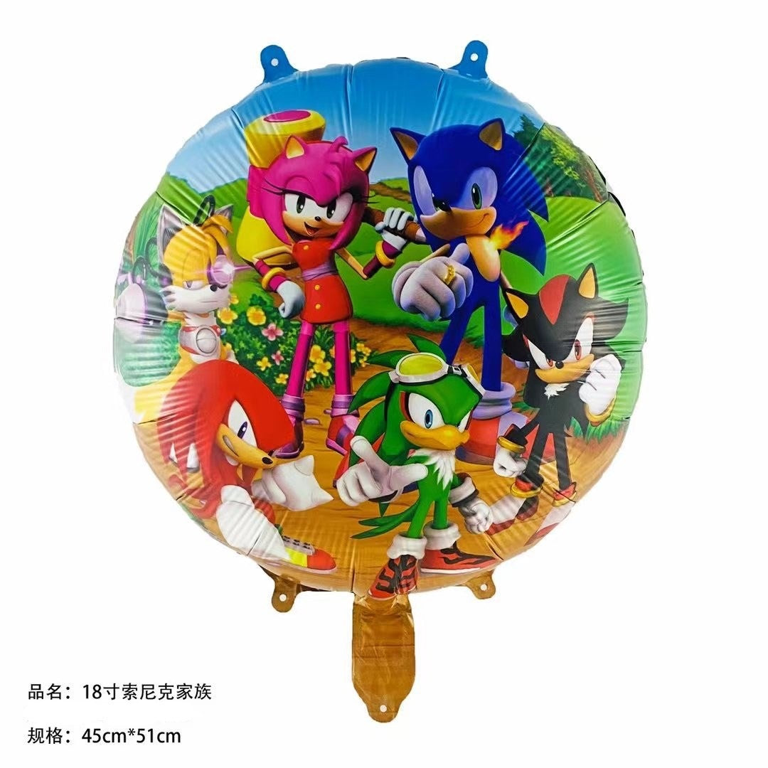 Ballon Rond Personnages Sonic - 45 cm