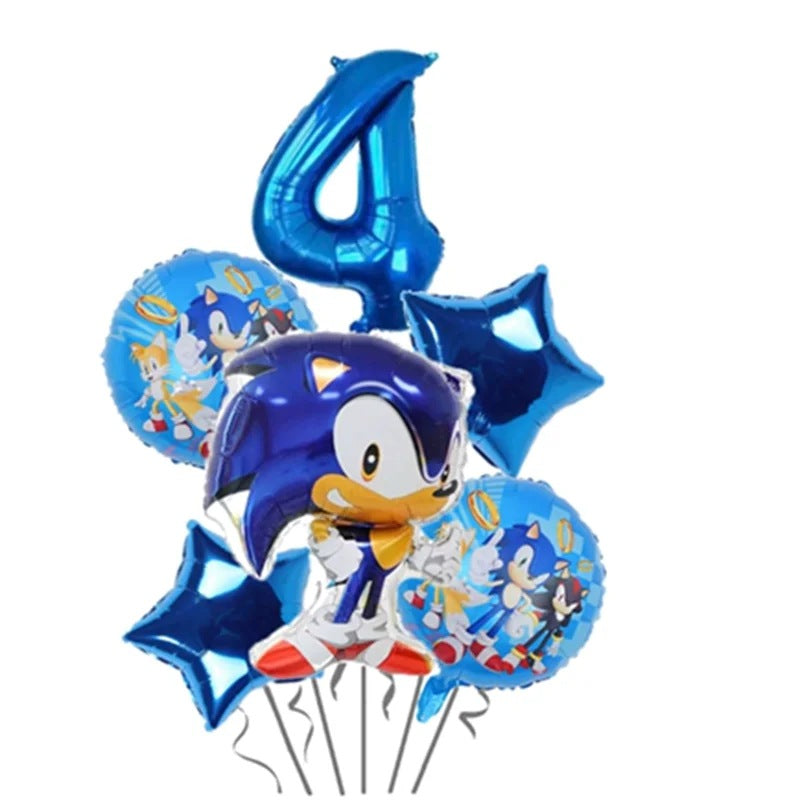 Ballons Anniversaire Sonic - Chiffre 4