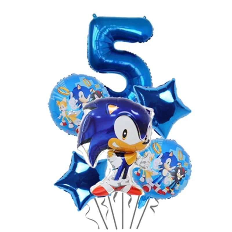 Ballons Anniversaire Sonic - Chiffre 5