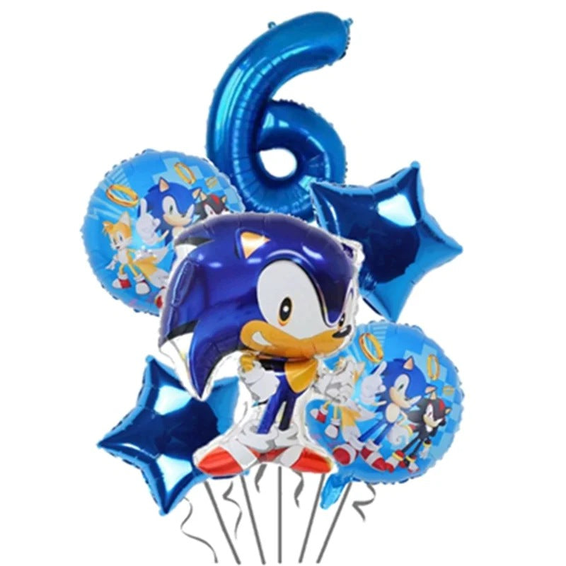 Ballons Anniversaire Sonic - Chiffre 6