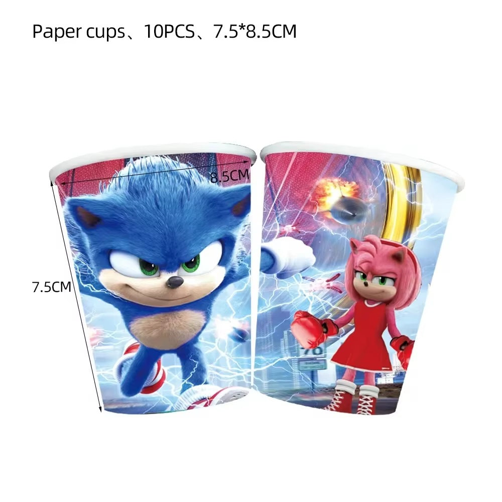 Gobelets Anniversaire Sonic - Lot de 10