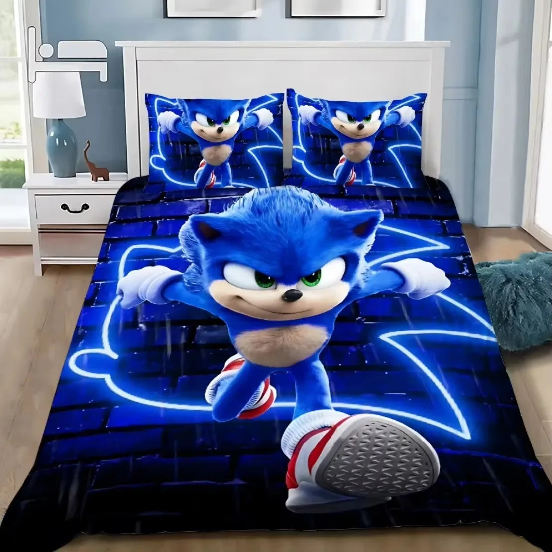 Housse de Couette Sonic - Le Film Néon Bleu