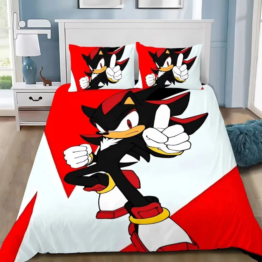 Housse de Couette Sonic - Shadow Blanc et Rouge