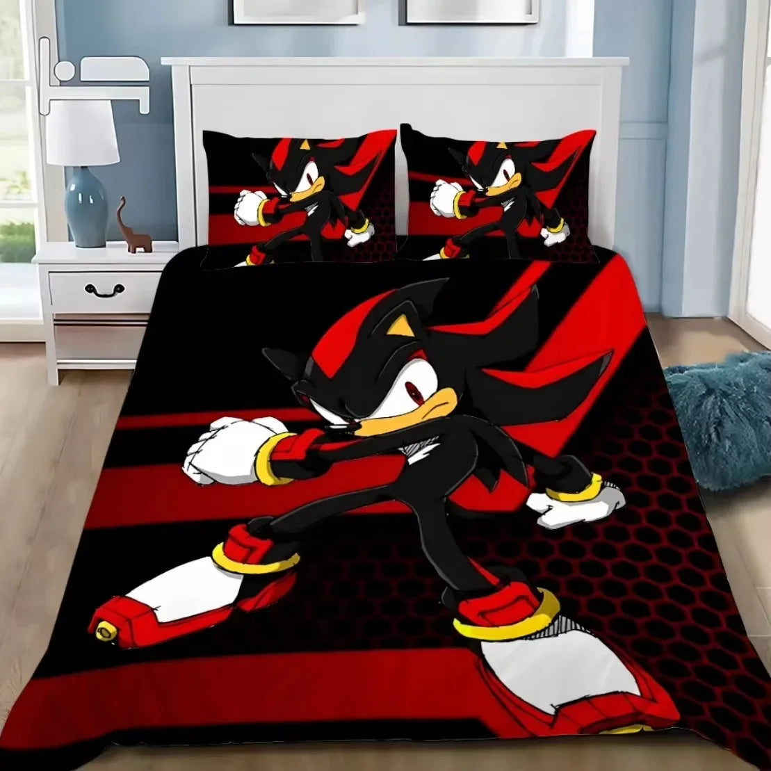 Housse de Couette Sonic - Shadow Rouge et Noir