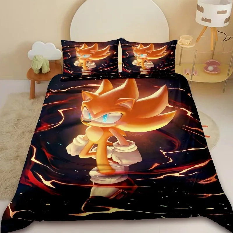 Housse de Couette Sonic - Super Sonic Flammes
