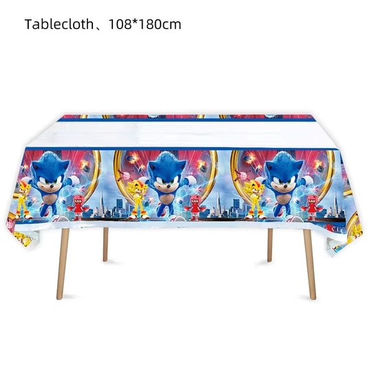 Nappe Anniversaire Sonic - 108 x 180 cm