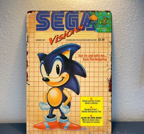 Plaque métal Sonic - SEGA Visions Rétro