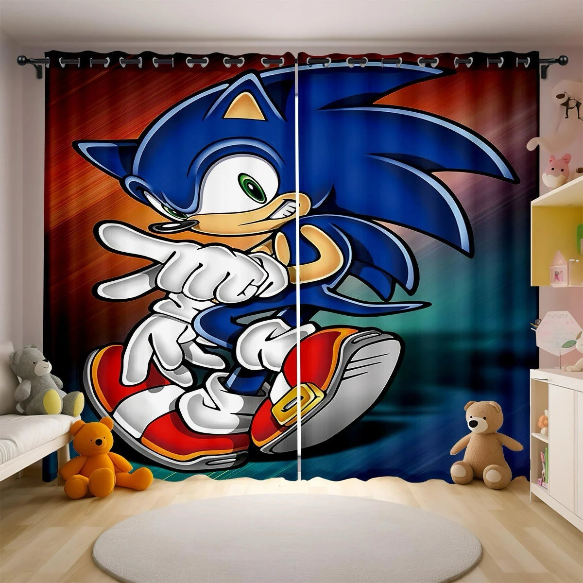 Rideau Sonic - Sonic l'Hérisson Bleu